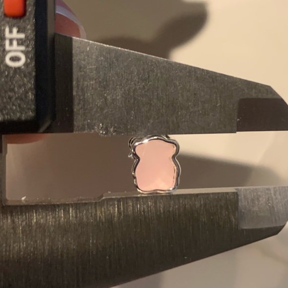 Tous Jewelry - Tous Pink Silver ROSE QUARTZ Stone Earrings Silver Studs